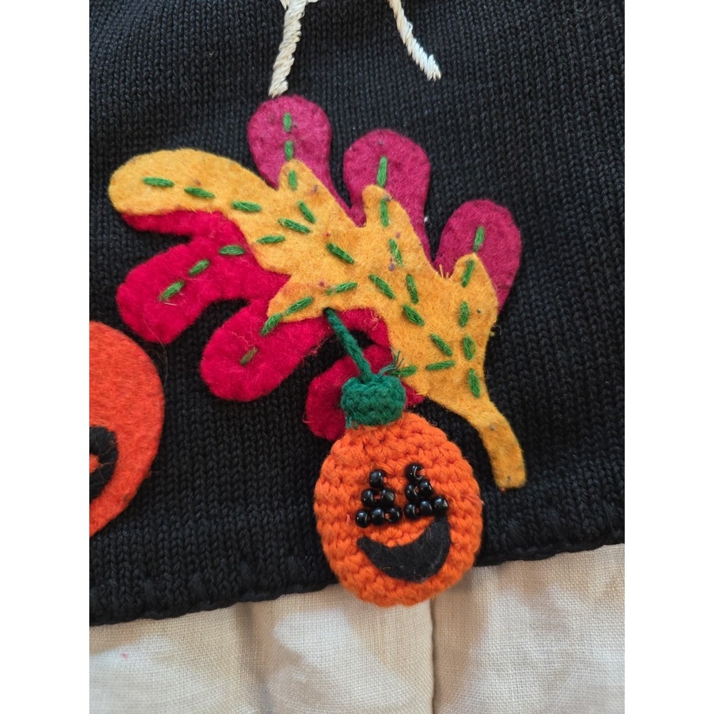 GORGEOUS 90s Vintage Michael Simon Halloween Vest Embroidered Spooky Knit Medium - Picture 9 of 9